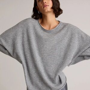 Quince Heather Gray Mongolian cashmere Crew Neck Sweater